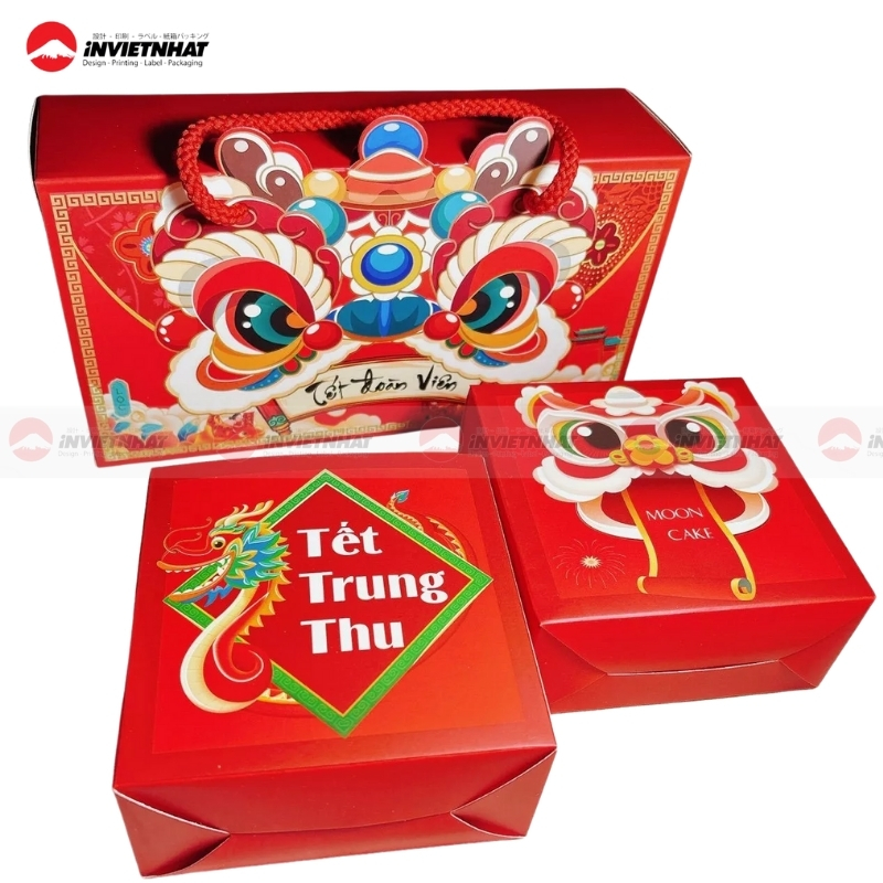 Hộp bánh trung thu tặng khách hàng doanh nghiệp 2 bánh