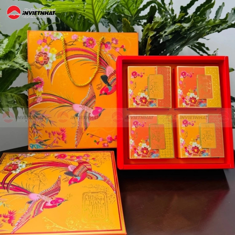 Hộp bánh trung âm dương thu thiết kế 4 bánh