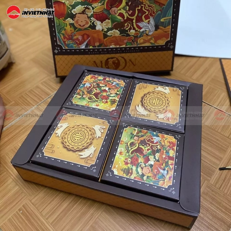 Hộp bánh trung thu âm dương 4 bánh