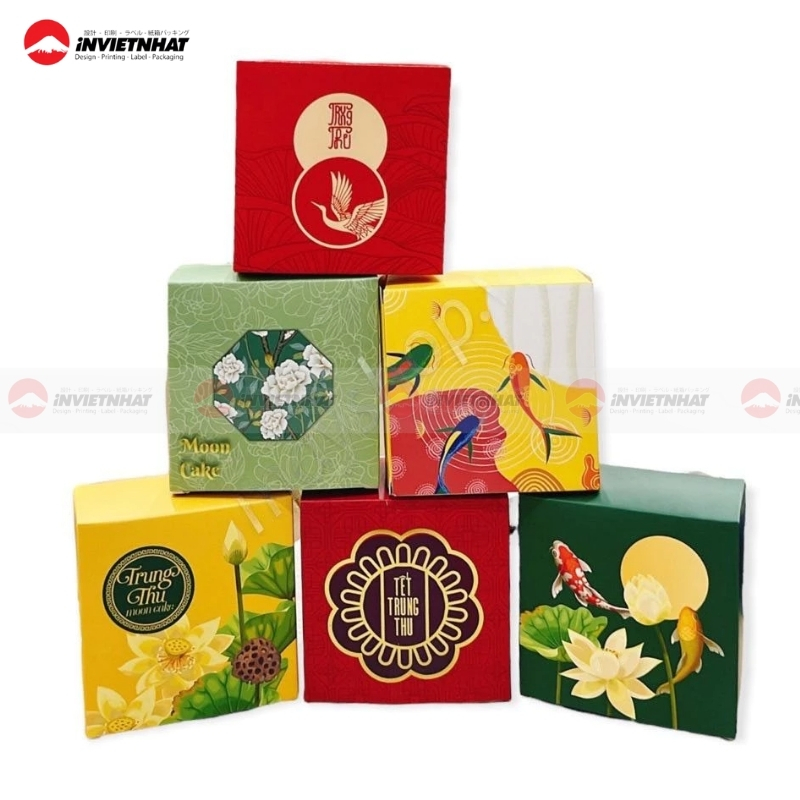 Hộp đựng bánh trung thu phong cách cổ điển 1 bánh