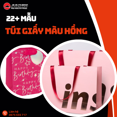 Thumb túi giấy màu hồng