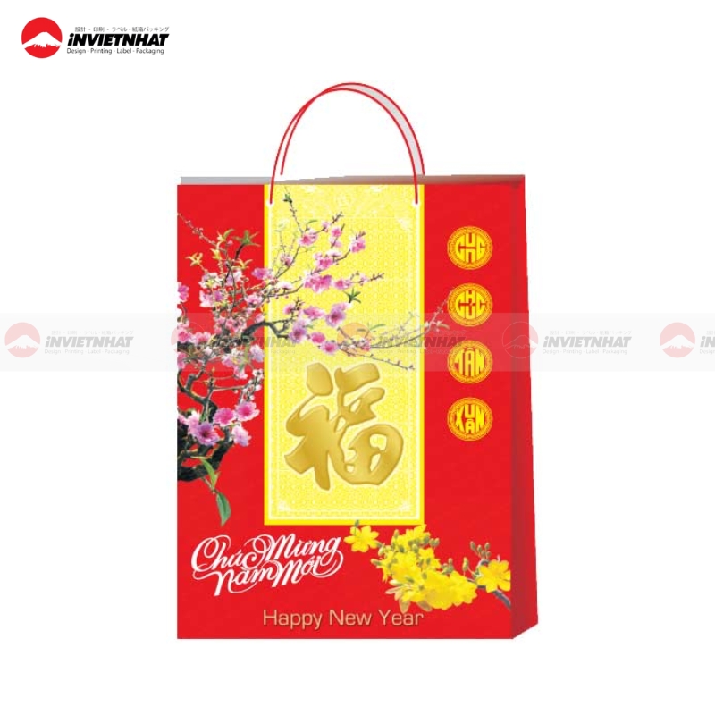Túi giấy chúc mừng năm mới in ấn