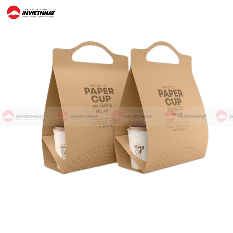 17+ Mẫu Túi Giấy Đựng Ly Cafe, Trà Sữa TIỆN LỢI & Giá Rẻ 64 Túi giấy có quai đựng ly