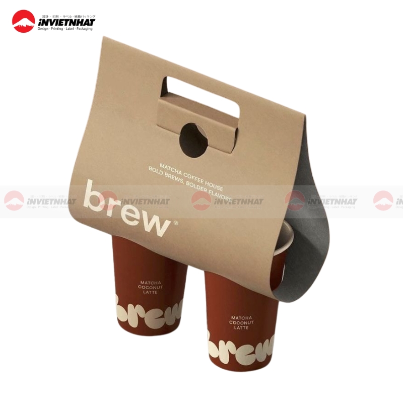 Túi giấy kraft đựng ly quán cafe