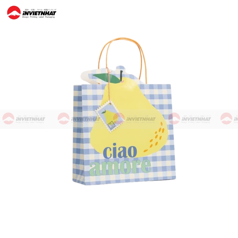 Túi giấy kẻ caro đựng quà