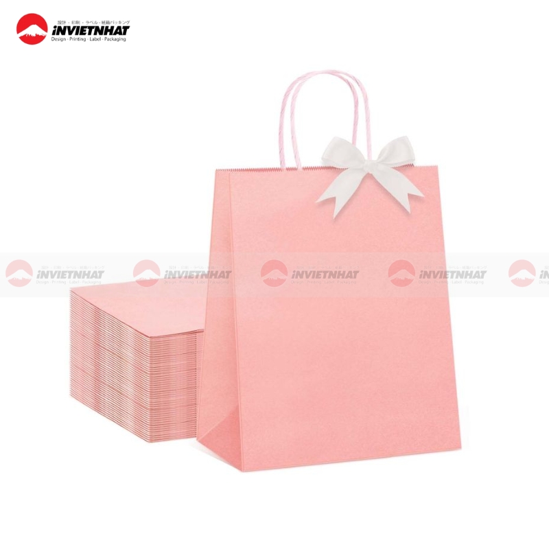 Túi giấy màu hồng có quai Túi giấy màu hồng có quai