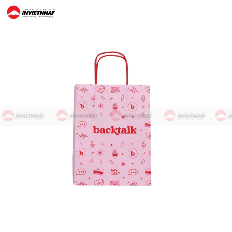 Túi giấy màu hồng đựng thức ăn Túi giấy màu hồng đựng thức ăn