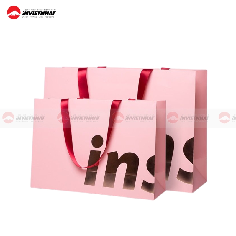 Túi giấy màu hồng phong cách Túi giấy màu hồng phong cách