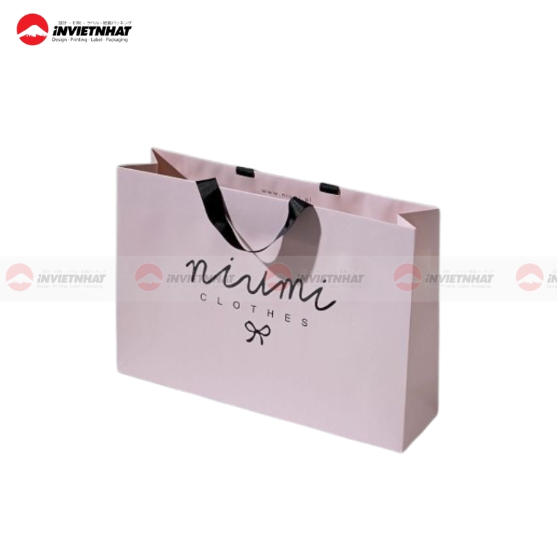 Túi giấy màu hồng quần áo Túi giấy màu hồng quần áo