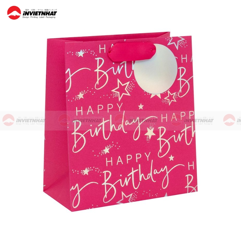 Túi giấy màu hồng sinh nhật Túi giấy màu hồng sinh nhật
