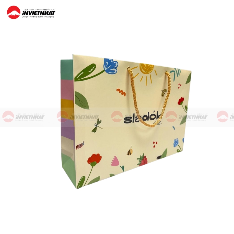 Túi giấy màu vàng có logo Túi giấy màu vàng có logo