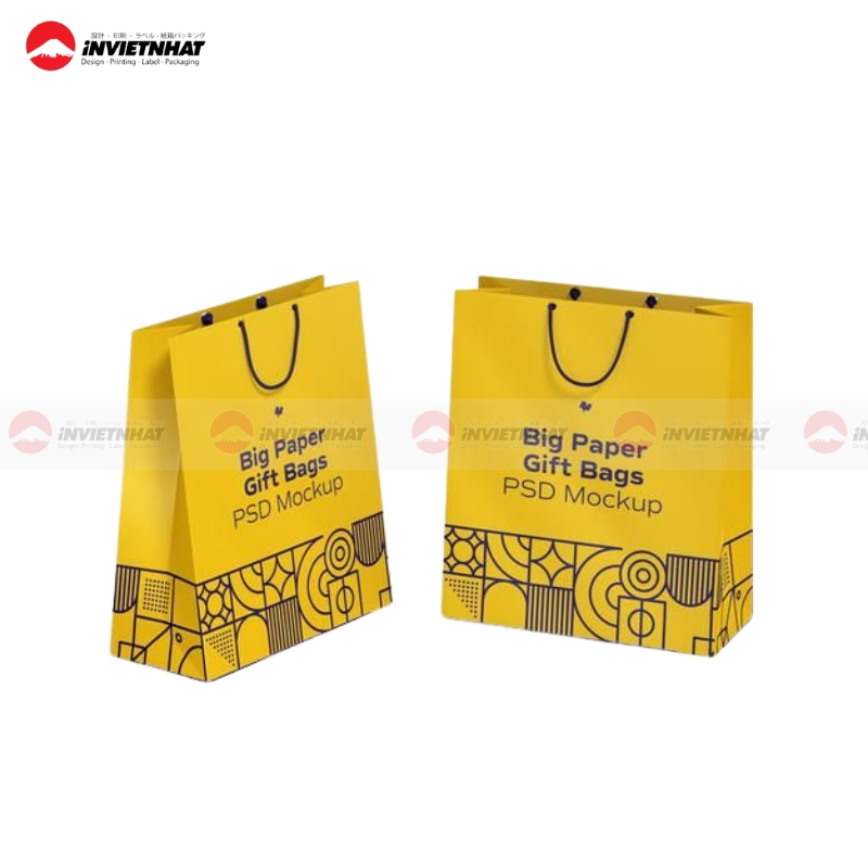 Túi giấy màu vàng phong cách Túi giấy màu vàng phong cách