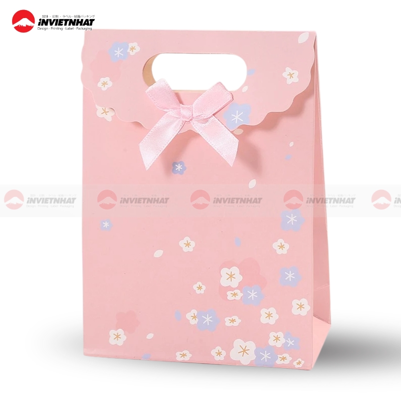 23+ Mẫu túi giấy nắp gập ĐỘC ĐÁO, sáng tạo & tiện lợi 39 Tui giay nap gap mau hong 2