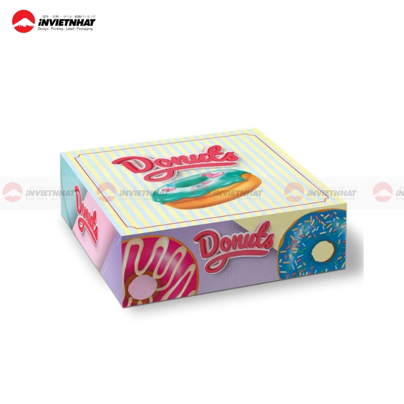 hộp giấy đựng donut bền đẹp