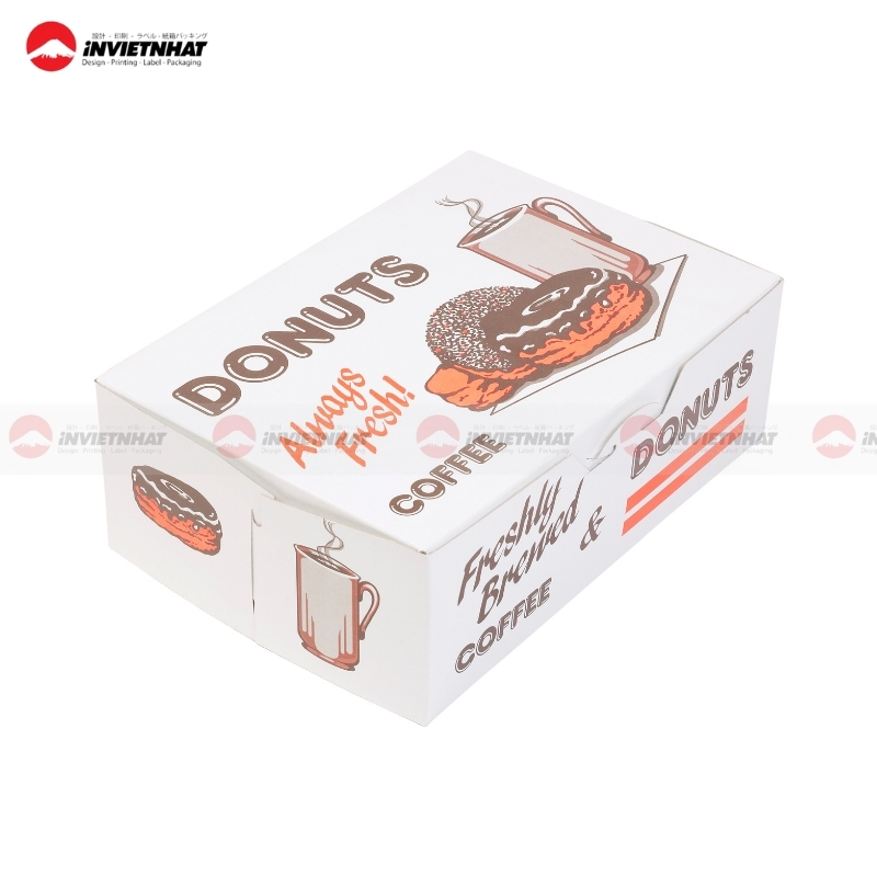 hộp giấy đựng donut cao cấp
