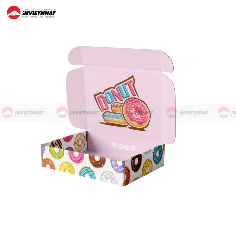 hộp giấy đựng donut cho tiệm bánh-2
