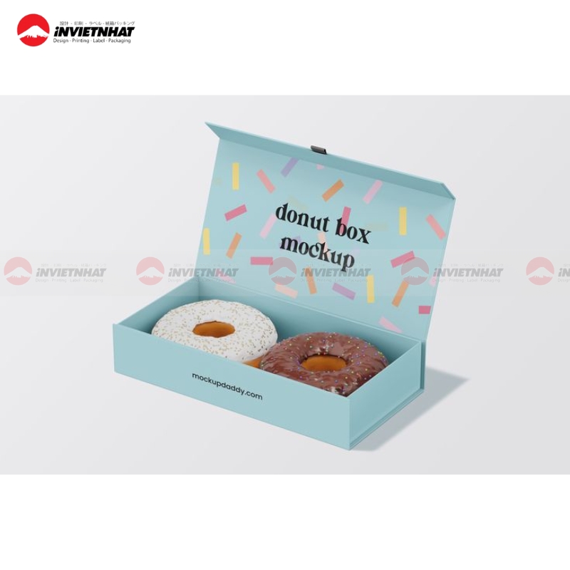 hộp giấy đựng donut sang trọng-2