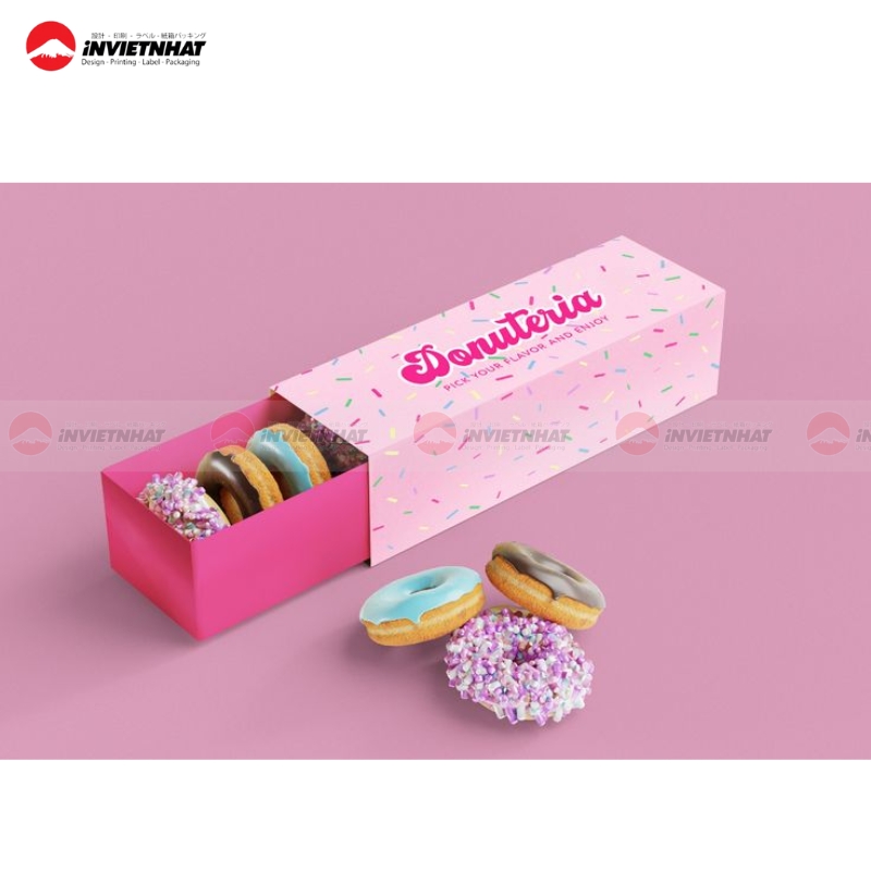hộp giấy đựng donut thiết kế