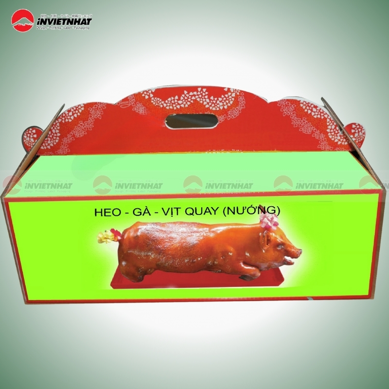 hộp giấy đựng heo quay bền đẹp