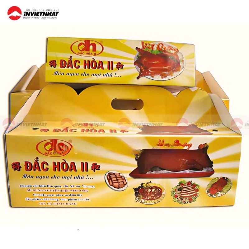 hộp giấy đựng heo quay cao cấp