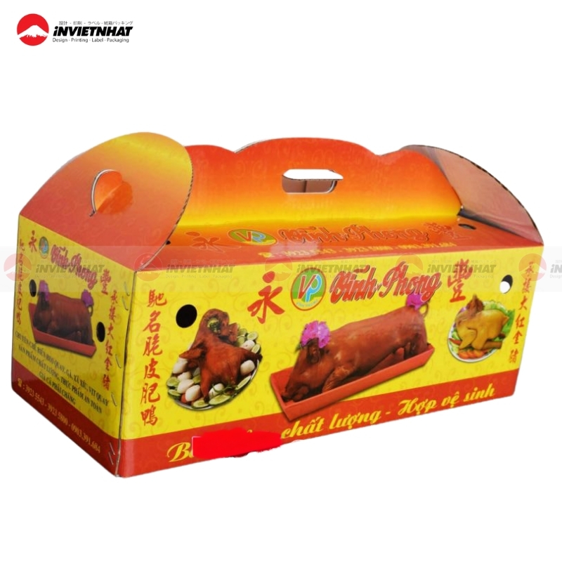 hộp giấy đựng heo quay chất lượng