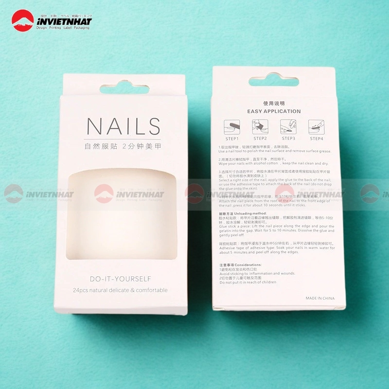hộp giấy đựng nail box đơn giản