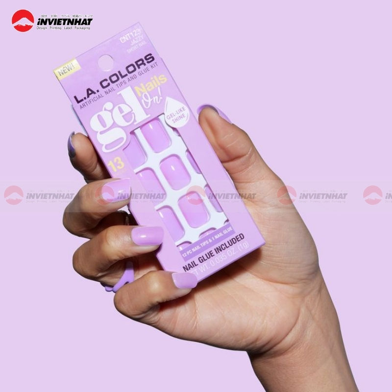 hộp giấy đựng nail box tím