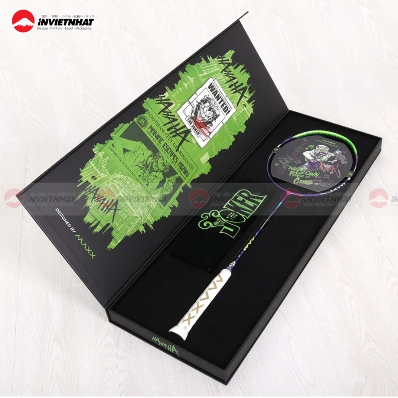 hộp giấy đựng vợt cầu lông phiên bản kết hợp Joker