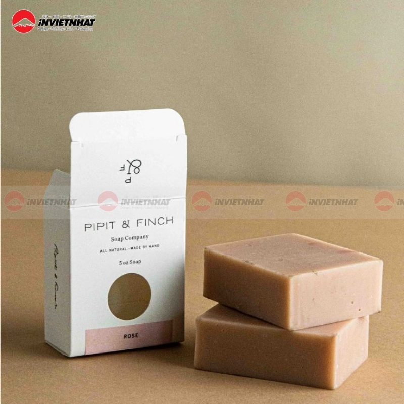 hộp giấy đựng xà phòng có cửa sổ nhựa trong