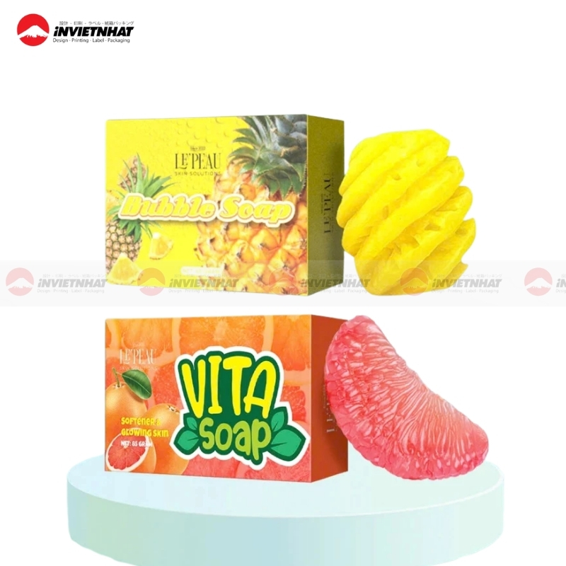 hộp giấy đựng xà phòng hình trái cây
