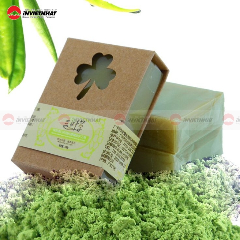 hộp giấy đựng xà phòng matcha