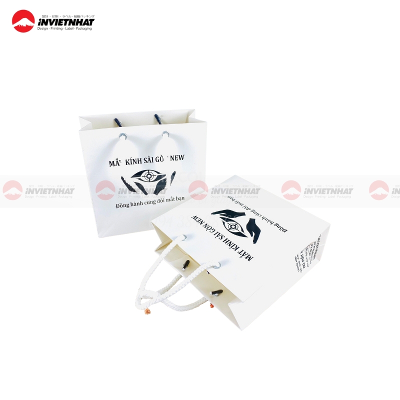 túi giấy mắt kính in logo