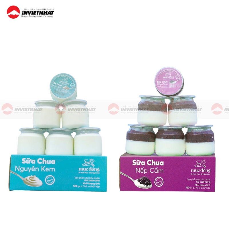 25+ Mẫu hộp giấy đựng sữa chua ĐẸP, chất liệu an toàn 31 Hộp giấy đựng sữa chua in logo