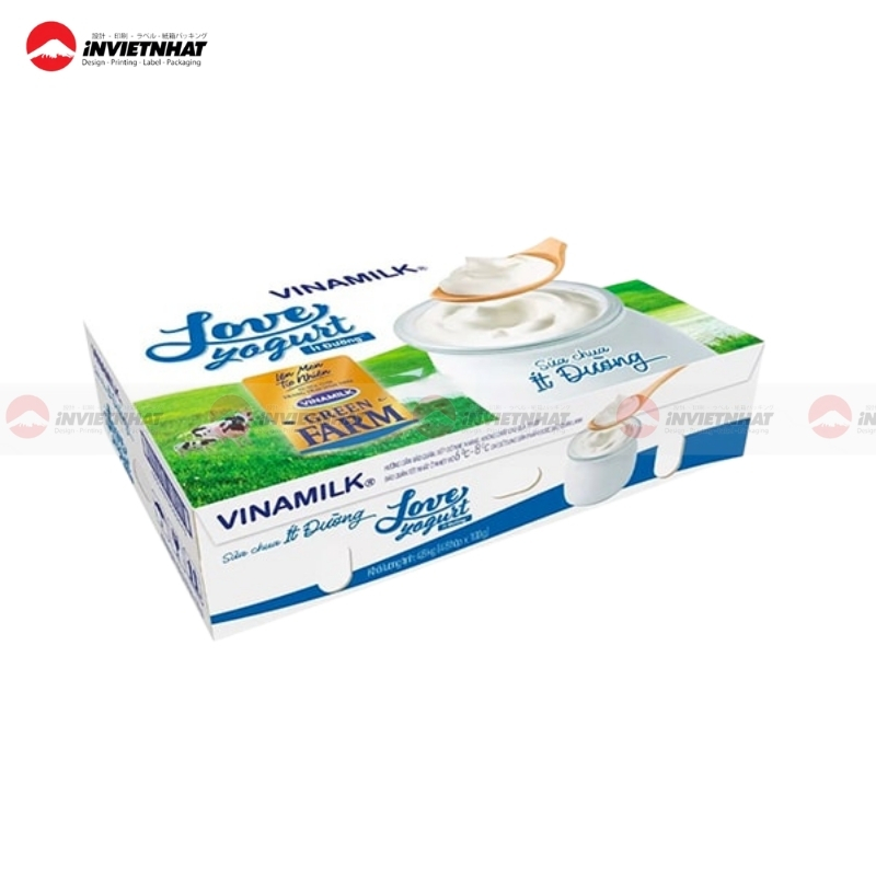 25+ Mẫu hộp giấy đựng sữa chua ĐẸP, chất liệu an toàn 39 Hộp giấy sữa chua thương hiệu