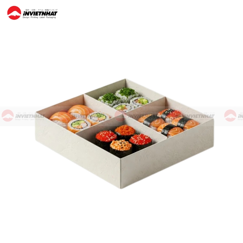 13+ Mẫu hộp giấy đựng sushi an toàn VỆ SINH, thiết kế đẹp 28 Hộp giấy sushi chuyên nghiệp