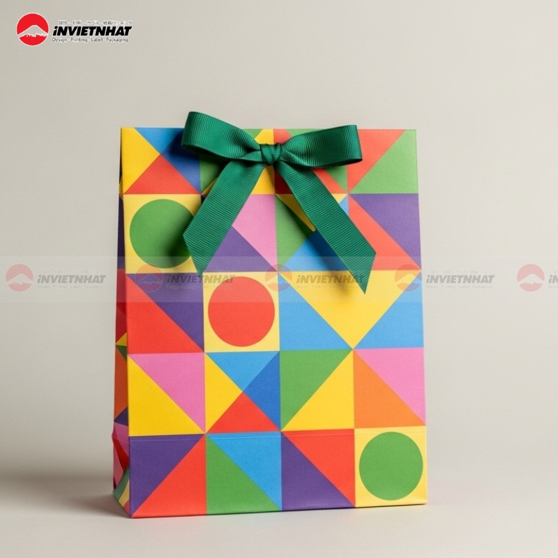 Túi giấy hoa văn có nơ