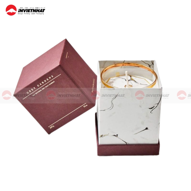 hộp giấy đựng nến thơm thương hiệu