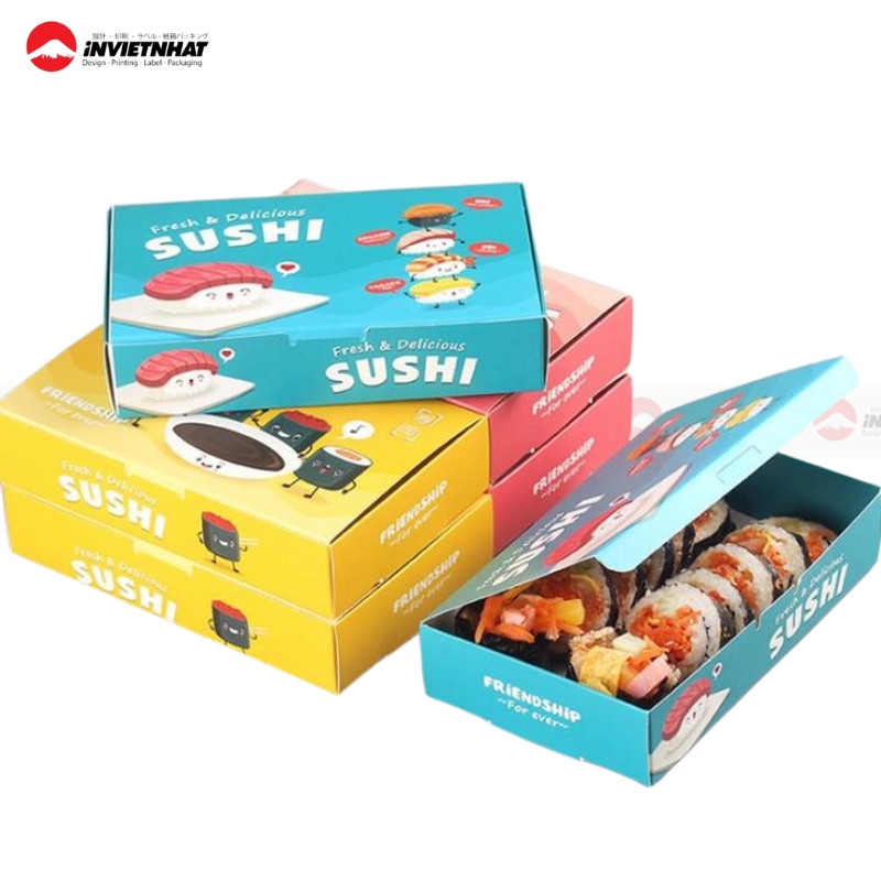 hộp giấy đựng sushi chống thấm