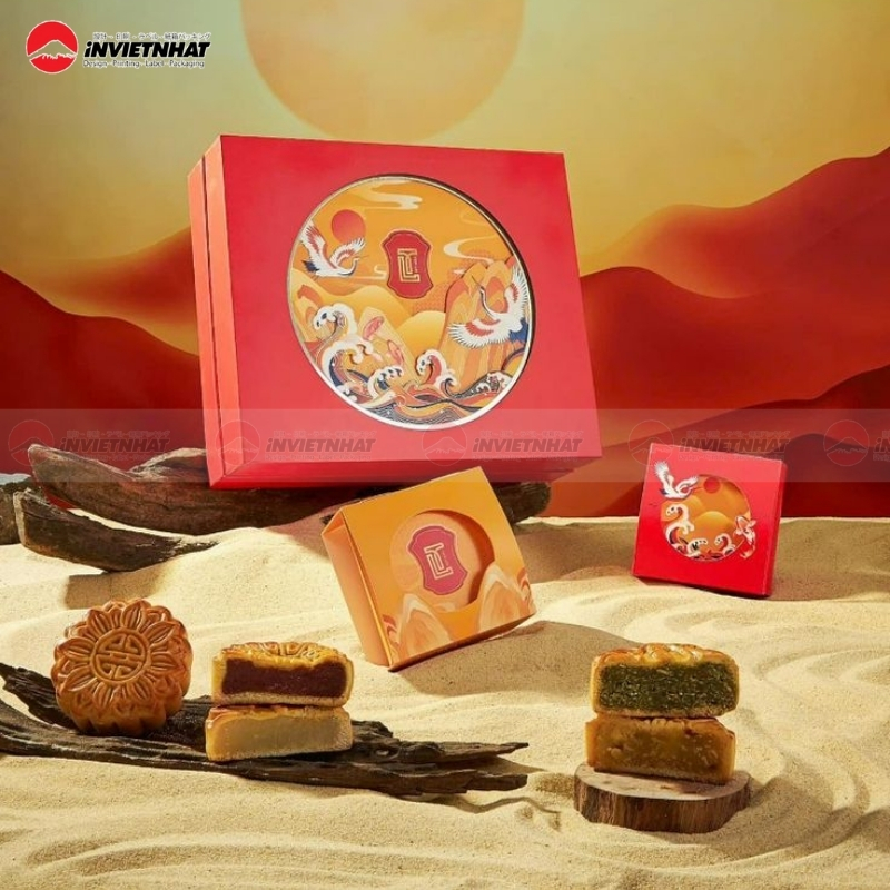 hop giay mau do dung banh trung thu