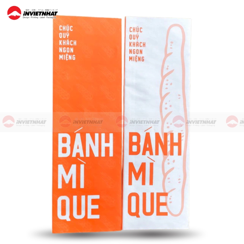 35+ Mẫu in túi giấy đựng bánh mì GIÁ RẺ thiết kế đẹp tại TPHCM 24 Túi giấy bánh mì que màu cam