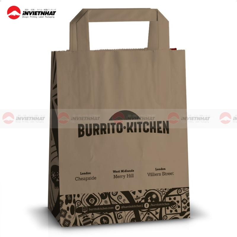 11+ Mẫu túi giấy take away ĐẸP, chắc chắn & an toàn thực phẩm 8 Túi giấy cho quán ăn