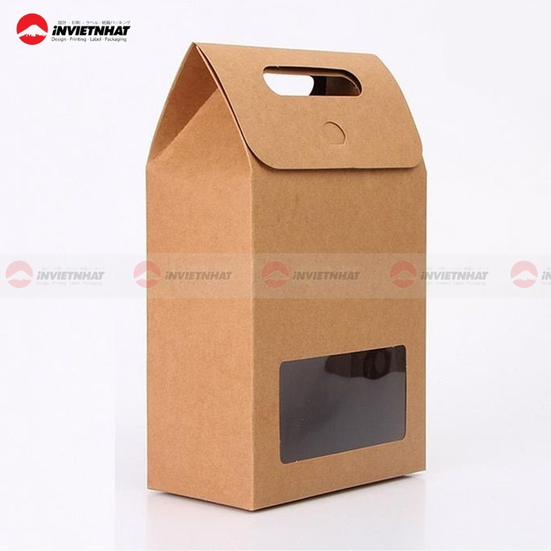 11+ Mẫu túi giấy take away ĐẸP, chắc chắn & an toàn thực phẩm 4 Túi giấy take away có cửa sổ