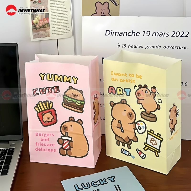 17+ Mẫu túi giấy gói hàng ĐẸP, chất liệu tốt, nhiều size 38 tui goi capypara