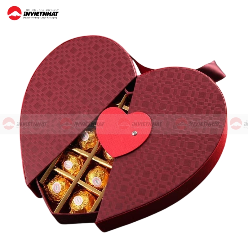 11+ Mẫu hộp giấy hình trái tim LÃNG MẠN & cao cấp 16 Hop giay carton hinh tim qua tang