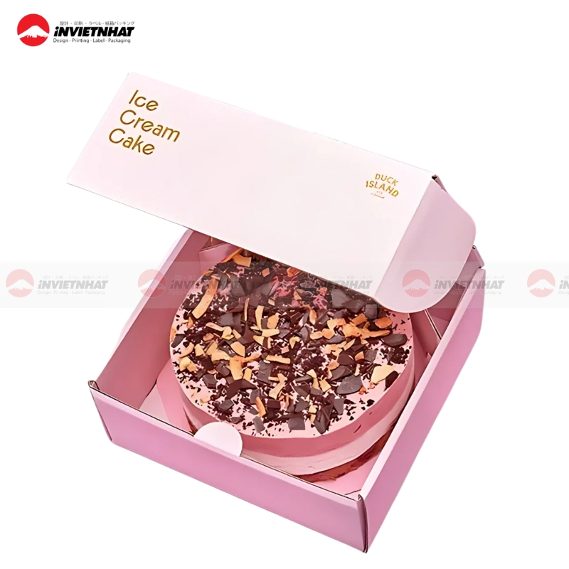 Hop giay mau hong dung banh