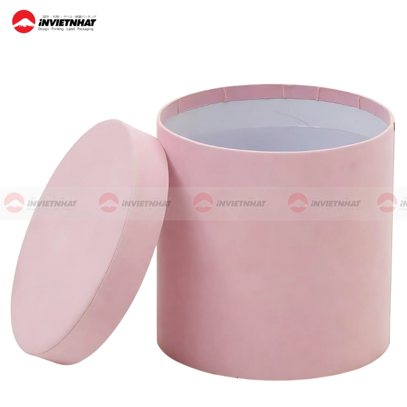 Hop giay mau hong hinh tron duyen dang