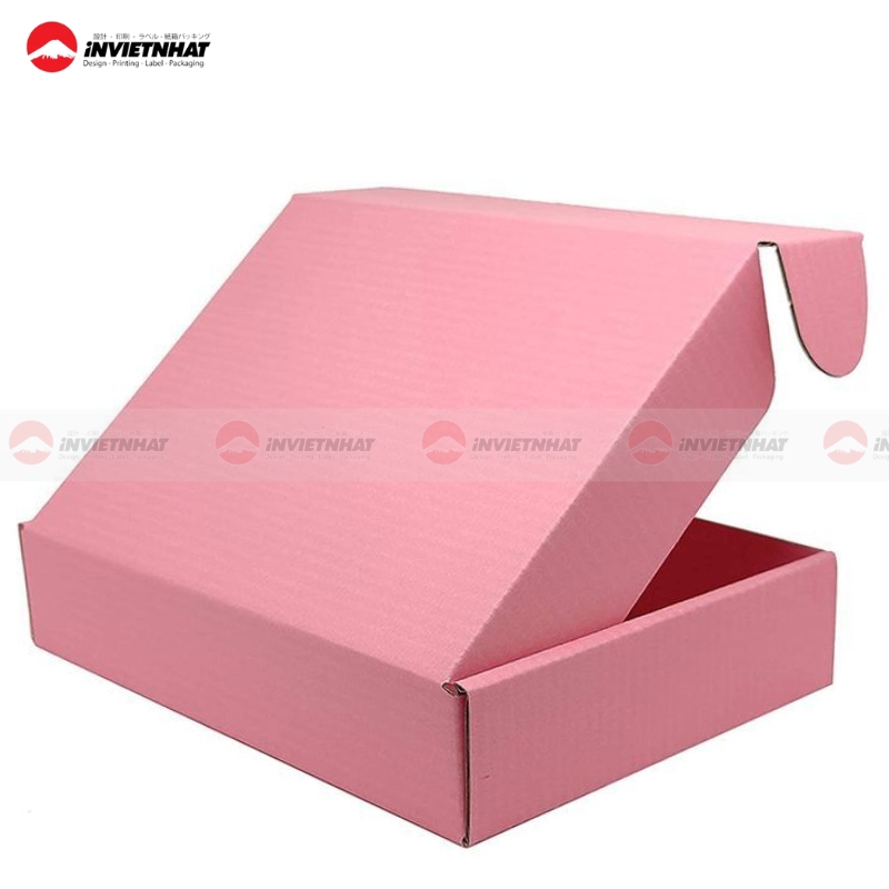 Hop giay mau hong nap gai carton