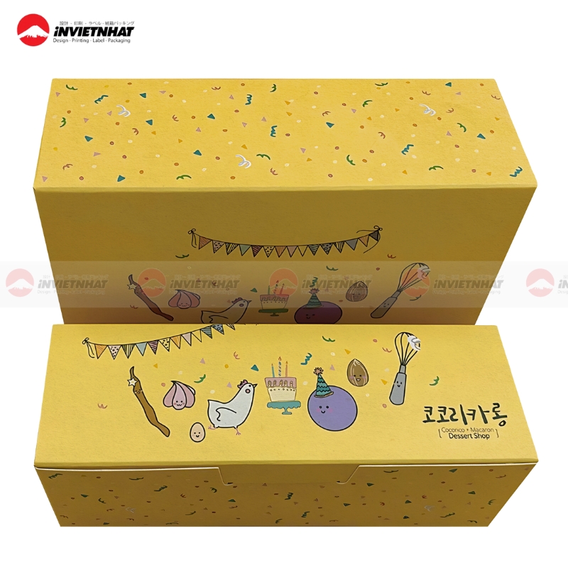 Hộp giấy màu vàng sẫm quà tặng