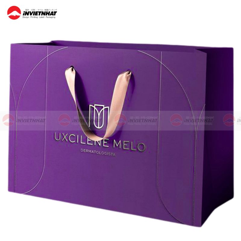 19+ Mẫu túi giấy màu tím đậm, tím nhạt, tím pastel ĐẸP MẮT 22 Mau in tui giay tim dam cao cap