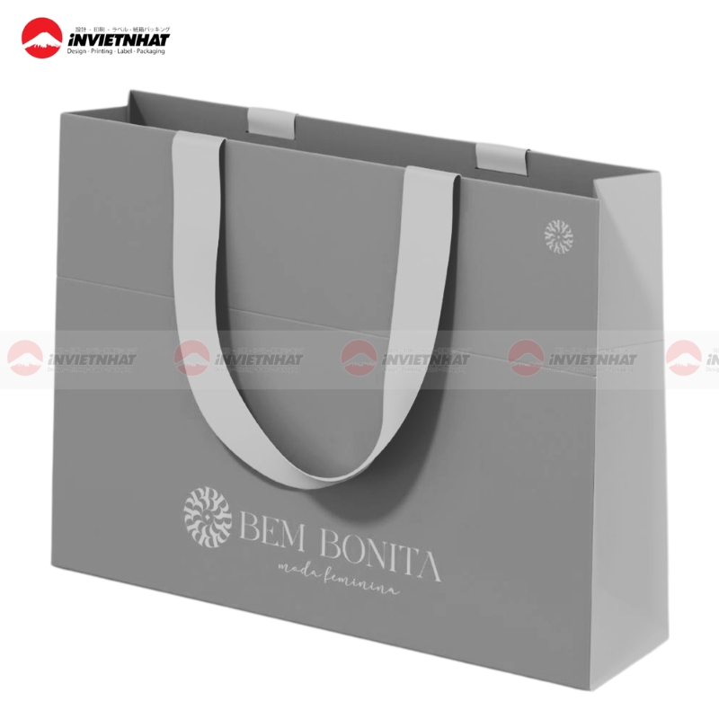 Mẫu túi giấy màu ghi TỐI GIẢN, chuyên nghiệp & đẳng cấp 27 Mau tui giay mau ghi